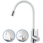 Auralum - robinet de cuisine flexible bec haut orientable librement mitigeur vier laiton robinet evier ...