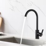 Auralum - robinet cuisine noir el�gant mitigeur evier cuisine bec haut pivotant � 360� robinet d'�vier ...