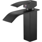 Auralum - robinet lavabo cascade noir, mise  niveau moderne mitigeur salle de bain, robinetterie grand ...