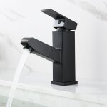 Auralum robinet lavabo avec douchette extractible noir monotrou mitigeur ?de lavabo ?salle de bain pour ...