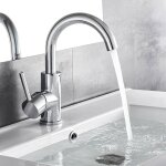 Auralum - robinet de lavabo monotrou rotation � 360� d'eau froide et chaude mitigeur robinet en laiton ...