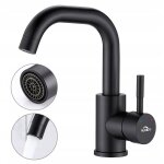 Auralum - robinet de lavabo sept - forme mitigeur eau froide et chaude en acier inox rotation � 360� ...