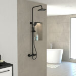 Aurlane - colonne de douche thermostatique finition noir mat - 133x28x52 cm - molly black