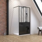 Aurlane - ensemble douche � l'italienne avec receveur blanc caniveau 80x100 + paroi atelier 100cm