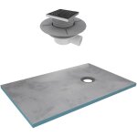 Receveur de douche à carreler 90x140 cm avec bondes à sortie horizontale - grille inox Receveur de douche à carreler 90x140 cm avec bondes à sortie horizontale - grille inox