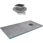 Receveur de douche à carreler aurlane 90x160 cm - bondes à sortie horizontale - grille inox Receveur de douche à carreler aurlane 90x160 cm - bondes à sortie horizontale - grille inox