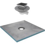 Receveur de douche  carreler 90x90 cm avec bondes  sortie horizontale - grille inox