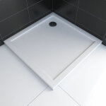 Aurlane - receveur de douche a poser extra plat en acrylique blanc carre - 90x90 cm - bac de douche