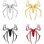 Autocollants autocollants 3d pour voiture et moto, 4 pi�ces 3d araign�e autocollantes araign�e en m�tal ...