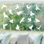 Autocollants anti - collision oiseaux ? 16 stickers r�utilisables �lectrostatiques, motifs d?oiseaux ...