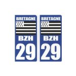 Autocollant bretagne bzh 29 - drapeau breton finistre
