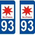 Autocollant departement 93 - seine saint denis - x2 -