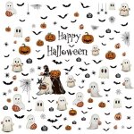 Autocollants de fen�tre d'halloween, 137 pi�ces, motifs de fant�mes, autocollants de fen�tre en pvc, ...