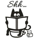 Autocollants muraux chats mignons, vinyle amovible, d�coration porte / si�ge wc, salle de bain