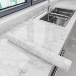 Autocollants muraux autocollants - papier peint imitation marbre - film de protection imperm�able et ...