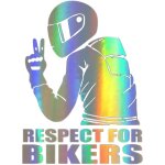 Autocollant r�fl�chissant respect des motards, autocollant �l�gant haute visibilit� pour carrosserie, ...