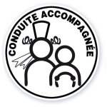 Autocollant - conduite accompagn�e - breton - voiture - 14cm diam�tre
