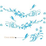 Autocollant universel double face pour voiture, motif fleur de vigne, pour capot, 66, 9 pouces (bleu) ...