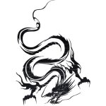 Autocollant universel noir imperm�able de carrosserie de voiture de totem de dragon pour