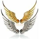 Autocollants de voiture, 2 pcs m�tal 3d ailes de voiture ailes d'ange autocollants de logo de voiture ...