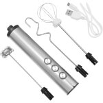 Automatic handheld frother and coffee mixer usb rechargeable electric stirrer for foams easy to clean ...