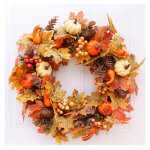 Automne maple leaf pumpkin halloween couronne artificielle automne feuilles �rable feuilles guirlandes ...