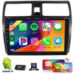 Autoradio 10 pouces pour suzuki swift iii 2005 - 2010 android 14 gps carplay navi bt - 4 + 64g dab + ...