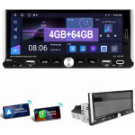 Autoradio 6, 9  ips 1 din avec android 14 carplay android auto gps rds bluetooth fm wifi 2 + 64g