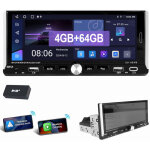 Autoradio 6, 9  ips 1 din avec android 14 carplay android auto gps rds bluetooth fm wifi 4 + 64g dab