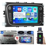 Autoradio 7'' android 15 carplay pour ford focus 2 mondeo mk4 galaxy gps navi wifi - 2 + 64g cam