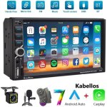 Autoradio 7  double din apple carplay android auto, bluetooth, usb, aux - mic 12cam