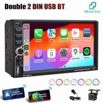 Autoradio 7 pouces 2 din apple carplay android auto usb bt5. 0 aux tf cran tactile 7  + cam + mic