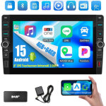 Autoradio 8  dab + 23 / 64 go android 15, carplay, gps, rds, bluetooth 4. 1, 2 din - 4 + 64g dab +