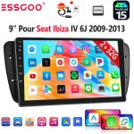 Autoradio 9  avec apple carplay pour seat ibiza 6j (2009 - 2013), 32 / 64 go, android 15, rds, gps et ...