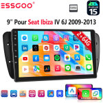 Autoradio 9  avec apple carplay pour seat ibiza 6j (2009 - 2013), 32 / 64 go, android 15, rds, gps et ...