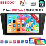 Autoradio 9 pouces android 15 32 / 64 go pour bmw srie 3 e90 / e91 / e92 / e93 avec apple carplay, rds, ...