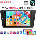 Autoradio 9 pouces android 15 32 / 64 go pour bmw s�rie 3 e90 / e91 / e92 / e93 avec apple carplay, rds, ...