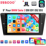 Autoradio 9 pouces android 15 32 / 64 go pour bmw s�rie 3 e90 / e91 / e92 / e93 avec apple carplay, rds, ...