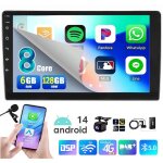 Autoradio 9 pouces qled double din android 14 avec carplay, navigation gps, bluetooth, wi - fi - 6 + ...