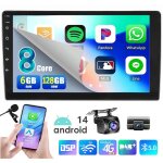 Autoradio 9 pouces qled double din android 14 avec carplay, navigation gps, bluetooth, wi - fi - 6 + ...