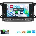 Autoradio android 14 6 + 128g carplay gps 8 c?urs pour vw golf 5 touran caddy tiguan