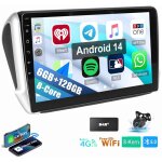 Autoradio android 14 6 + 128g pour peugeot 2008 / 208 2012 - 2018 gps wifi fm rds bt - 6 + 128g dab cam ...