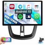 Autoradio android 14 6 + 128g pour peugeot 207 cc 2006 - 2015 carplay gps rds bt wifi 4g lte mod�le b ...