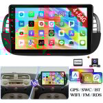 Autoradio android 14 9 pouces avec carplay pour fiat 500 (2007 - 2015), radio fm rds, navigation gps, ...