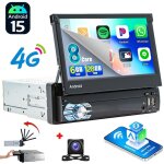 Autoradio android 15 1 din 6go + 128go 8 - c?urs - apple carplay, 4g, gps, bluetooth, radio rds - 6 + ...