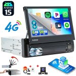 Autoradio android 15 1 din 6go + 128go 8 - c?urs - apple carplay, 4g, gps, bluetooth, radio rds - 6 + ...