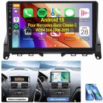 Autoradio android 15 carplay gps pour mercedes benz classe c w204 s204 2006 - 2011 4 + 64g