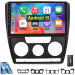 Autoradio android 15 pour skoda octavia 2007 - 2013 carplay gps wifi rds eq bt 1 + 32g dab