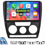 Autoradio android 15 pour skoda octavia 2007 - 2013 carplay gps wifi rds eq bt 2 + 64g