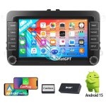 Autoradio android apple carplay 7 pouces pour vw golf 5 6 passat polo bluetooth eq usb gps navi wifi ...